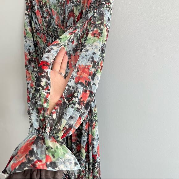 Cinq à Sept 5a7 Womens Leigh Dress Floral Smocked Maxi Length Prairie Nordstrom - Picture 4 of 14